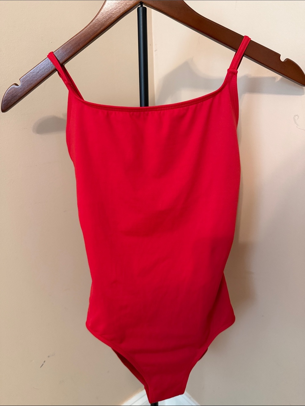 Danskin Bright Red Girls One-Piece Swimsuit with Thin Straps